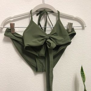Aerie - Green Bikini Set - Tie Top - XS and S